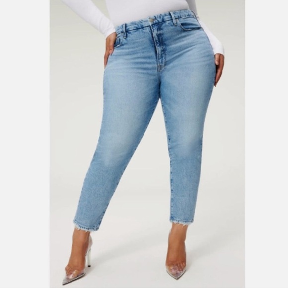 Good American Weekender Slim Fit High Rise Jean - BLUE864 -22 - Picture 1 of 5